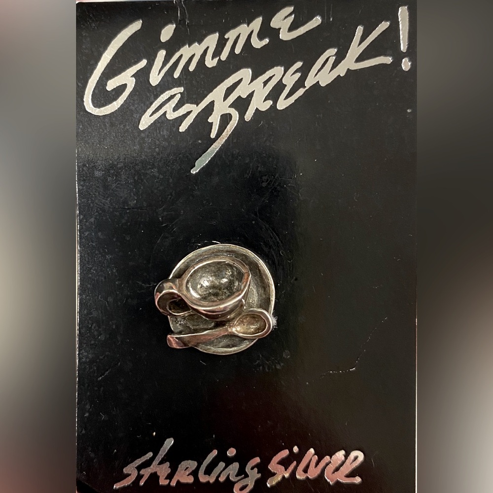 Sterling silver coffee pin.